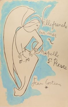  Jean Cocteau  (1889 - 1963) : Villefranche sur Mer. Chapelle S.t Pierre.  - Asta Grafica, Dipinti ed Oggetti d'Arte dal XV al XX secolo - Libreria Antiquaria Gonnelli - Casa d'Aste - Gonnelli Casa d'Aste