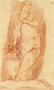  Edm Bouchardon  (Chaumont, 1698 - Parigi, 1762) [attribuito a] : Venere/Flora.  - Asta Grafica, Dipinti ed Oggetti d'Arte dal XV al XX secolo - Libreria Antiquaria Gonnelli - Casa d'Aste - Gonnelli Casa d'Aste