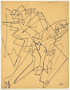  Gino Severini  (Cortona, 1883 - Parigi, 1966) : Pas de dance.  - Asta Grafica, Dipinti ed Oggetti d'Arte dal XV al XX secolo - Libreria Antiquaria Gonnelli - Casa d'Aste - Gonnelli Casa d'Aste