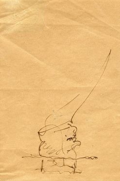  Lorenzo Viani  (Viareggio, 1882 - Ostia, 1936) : Uomo di profilo.  - Asta Grafica, Dipinti ed Oggetti d'Arte dal XV al XX secolo - Libreria Antiquaria Gonnelli - Casa d'Aste - Gonnelli Casa d'Aste