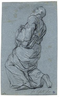  Francesco Coghetti  (Bergamo, 1802 - Roma, 1875) : Studio di santo.  - Asta Grafica, Dipinti ed Oggetti d'Arte dal XV al XX secolo - Libreria Antiquaria Gonnelli - Casa d'Aste - Gonnelli Casa d'Aste