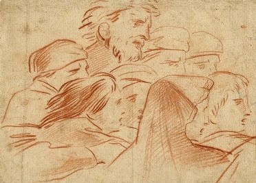  Salvator Rosa  (Arenella, 1615 - Roma, 1673) [attribuito a] : Gruppo di figure.  - Asta Grafica, Dipinti ed Oggetti d'Arte dal XV al XX secolo - Libreria Antiquaria Gonnelli - Casa d'Aste - Gonnelli Casa d'Aste