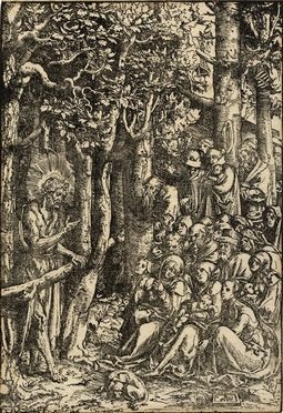  Lucas Cranach (il Vecchio)  (Kronach, 1472 - Weimar, 1553) : La predica di San Giovanni Battista.  - Asta Grafica, Dipinti ed Oggetti d'Arte dal XV al XX secolo - Libreria Antiquaria Gonnelli - Casa d'Aste - Gonnelli Casa d'Aste