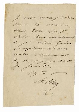  Herz Henry : Breve lettera autografa firmata del pianista e compositore.  - Asta Libri, manoscritti e autografi - Libreria Antiquaria Gonnelli - Casa d'Aste - Gonnelli Casa d'Aste