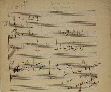  Puccini Giacomo : Abbozzo musicale autografo per Tosca.  - Asta Libri, manoscritti e autografi - Libreria Antiquaria Gonnelli - Casa d'Aste - Gonnelli Casa d'Aste