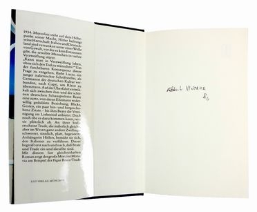  Moravia Alberto : Firma autografa su libro.  - Asta Libri, manoscritti e autografi - Libreria Antiquaria Gonnelli - Casa d'Aste - Gonnelli Casa d'Aste