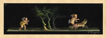  Vincenzo Bisogno  (1866) : Fregio pompeiano con putti.  - Asta Stampe e Disegni XVI-XX secolo, Dipinti dell'800 e del '900. - Libreria Antiquaria Gonnelli - Casa d'Aste - Gonnelli Casa d'Aste