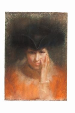  Ida Monti  (Milano, 1892 - 1960) : Ritratto femminile.  - Asta Stampe e Disegni XVI-XX secolo, Dipinti dell'800 e del '900. - Libreria Antiquaria Gonnelli - Casa d'Aste - Gonnelli Casa d'Aste