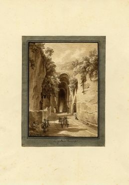  Ernst Welker  (Gotha, 1788 - Vienna, 1857) : La grotta di Pausylippo.  - Auction Prints and Drawings XVI-XX century, Paintings of the 19th-20th centuries - Libreria Antiquaria Gonnelli - Casa d'Aste - Gonnelli Casa d'Aste