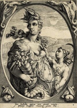  Jan Saenredam  (Zaandam,, 1565 - Assendelft,, 1607) [da] : Ceres.  - Asta Stampe e Disegni XVI-XX secolo, Dipinti dell'800 e del '900. - Libreria Antiquaria Gonnelli - Casa d'Aste - Gonnelli Casa d'Aste