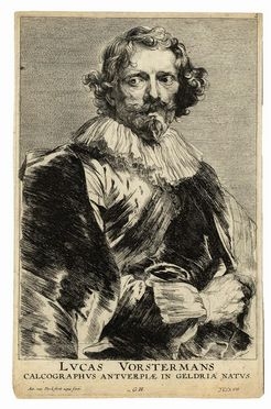  Antoon van Dyck  (Anversa, 1599 - Londra, 1641) : Lucas Vorstermans.  - Asta Stampe e Disegni XVI-XX secolo, Dipinti dell'800 e del '900. - Libreria Antiquaria Gonnelli - Casa d'Aste - Gonnelli Casa d'Aste
