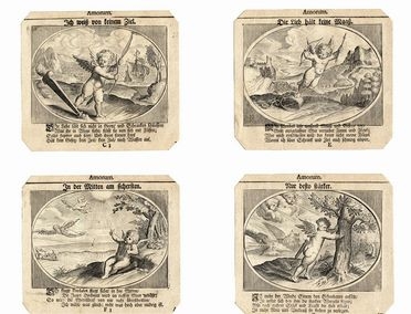  Raphael Custos  (Augsburg, 1590 - 1664) : Quattro tavole da Emblemata amoris, Augsburg, 1622-1631, opera tratta da Amorum Emblemata (1608) di Otto van Veen (1556-1629).  - Asta Stampe e Disegni XVI-XX secolo, Dipinti dell'800 e del '900. - Libreria Antiquaria Gonnelli - Casa d'Aste - Gonnelli Casa d'Aste