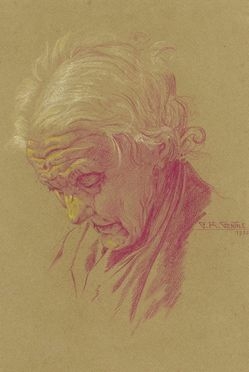  Guido Arnolfo Gentile  (Firenze, 1885 - 1966) : Nonna Lina.  - Auction Prints and Drawings XVI-XX century, Paintings of the 19th-20th centuries - Libreria Antiquaria Gonnelli - Casa d'Aste - Gonnelli Casa d'Aste