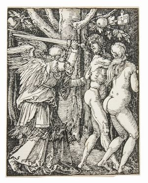  Albrecht Drer  (Norimberga,, 1471 - 1528) : La cacciata dall'Eden.  - Auction Prints, Drawings and Paintings from 16th until 20th centuries - Libreria Antiquaria Gonnelli - Casa d'Aste - Gonnelli Casa d'Aste