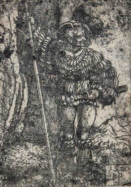  Hans Sebald Beham  (Norimberga,, 1500 - Francoforte,, 1550) : Lanzichenecco.  - Auction Prints, Drawings and Paintings from 16th until 20th centuries - Libreria Antiquaria Gonnelli - Casa d'Aste - Gonnelli Casa d'Aste