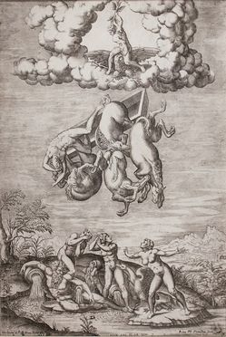  Philippe Thomassin  (Troyes, 1562 - Roma, 1622) : La caduta di Fetonte.  - Asta Stampe, Disegni e Dipinti dal XVI al XX secolo - Libreria Antiquaria Gonnelli - Casa d'Aste - Gonnelli Casa d'Aste
