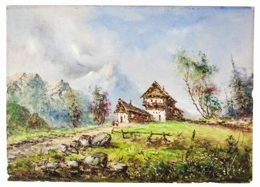  Anton Brioschi  (Vienna, 1885 - Vienna, 1920) : Paesaggio.  - Asta Stampe, Disegni e Dipinti dal XVI al XX secolo - Libreria Antiquaria Gonnelli - Casa d'Aste - Gonnelli Casa d'Aste