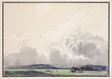  Andr Des Gachons  (Ardentes, 1871 - La Chausse-sur-Marne, 1951) : Effet de nuages.  - Auction Prints, Drawings and Paintings from 16th until 20th centuries - Libreria Antiquaria Gonnelli - Casa d'Aste - Gonnelli Casa d'Aste