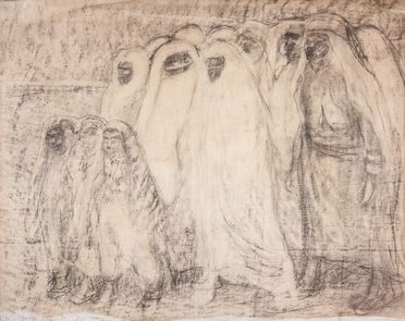  Moses Levy  (Tunisi, 1885 - Viareggio, 1968) : Processione araba.  - Auction Prints, Drawings and Paintings from 16th until 20th centuries - Libreria Antiquaria Gonnelli - Casa d'Aste - Gonnelli Casa d'Aste