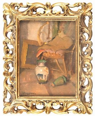 Enrico Boggione  (Torino, 1889 - 1985) : Natura morta.  - Asta Stampe, Disegni e Dipinti dal XVI al XX secolo - Libreria Antiquaria Gonnelli - Casa d'Aste - Gonnelli Casa d'Aste