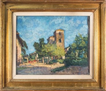  Umberto Vittorini  (Barga, 1890 - Milano, 1979) : Cascinale toscano.  - Auction Prints, Drawings and Paintings from 16th until 20th centuries - Libreria Antiquaria Gonnelli - Casa d'Aste - Gonnelli Casa d'Aste