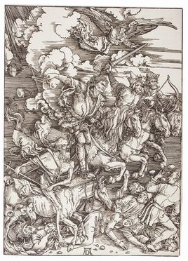  Albrecht Drer  (Norimberga, 1471 - Norimberga, 1528) [da] : I quattro cavalieri dell'Apocalisse.  - Asta Stampe, Disegni e Dipinti dal XVI al XX secolo - Libreria Antiquaria Gonnelli - Casa d'Aste - Gonnelli Casa d'Aste