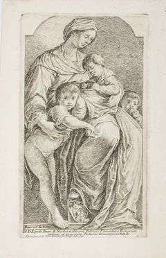  Francesco Zuccarelli  (Pitigliano, 1702 - Firenze, 1788) : Donna con tre bambini.  - Asta Stampe, Disegni e Dipinti dal XVI al XX secolo - Libreria Antiquaria Gonnelli - Casa d'Aste - Gonnelli Casa d'Aste