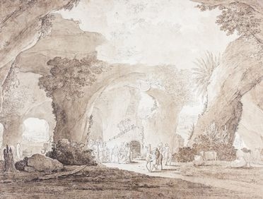  Jacob Philipp Hackert  (Prenzlau, 1737 - Firenze, 1803) : La grotta di Betlemme.  - Asta Stampe, Disegni e Dipinti dal XVI al XX secolo - Libreria Antiquaria Gonnelli - Casa d'Aste - Gonnelli Casa d'Aste
