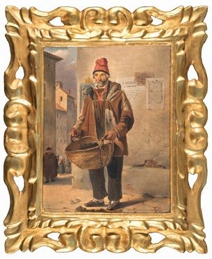  Italian school, 19th century : Mendicante.  - Auction Prints, Drawings and Paintings from 16th until 20th centuries - Libreria Antiquaria Gonnelli - Casa d'Aste - Gonnelli Casa d'Aste