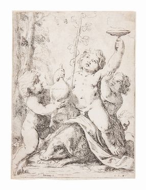  Gerolamo Scarsello  (Bologna, 1624) : Baccanale di putti.  - Asta Stampe, Disegni e Dipinti dal XVI al XX secolo - Libreria Antiquaria Gonnelli - Casa d'Aste - Gonnelli Casa d'Aste