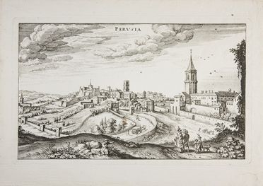  Matthaus Merian  (Basilea,, 1593 - Bad Schwalbach,, 1650) : Perusia.  - Asta Stampe, Disegni e Dipinti dal XVI al XX secolo - Libreria Antiquaria Gonnelli - Casa d'Aste - Gonnelli Casa d'Aste