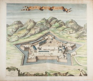  Johannes Blaeu  (Alkmaar, 1596 - Amsterdam, 1673) : Forte di S.a Maria di Lucerna (Torre Pellice).  - Auction Prints, Drawings and Paintings from 16th until 20th centuries - Libreria Antiquaria Gonnelli - Casa d'Aste - Gonnelli Casa d'Aste