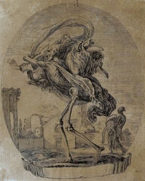  Stefano Della Bella  (Firenze, 1610 - 1664) : La morte e la fanciulla.  - Auction Books & Graphics. Part I: Prints, Drawings & Paintings - Libreria Antiquaria Gonnelli - Casa d'Aste - Gonnelli Casa d'Aste