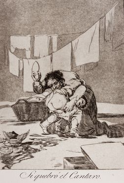  Francisco Goya y Lucientes  (Fuendetodos,, 1746 - Bordeaux,, 1828) : Si quebr el cantaro (Se hai rotto il vaso).  - Asta Libri & Grafica. Parte I: Stampe, Disegni & Dipinti - Libreria Antiquaria Gonnelli - Casa d'Aste - Gonnelli Casa d'Aste
