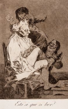  Francisco Goya y Lucientes  (Fuendetodos,, 1746 - Bordeaux,, 1828) : Esto si que es leer (Questo viene certamente letto).  - Auction Books & Graphics. Part I: Prints, Drawings & Paintings - Libreria Antiquaria Gonnelli - Casa d'Aste - Gonnelli Casa d'Aste