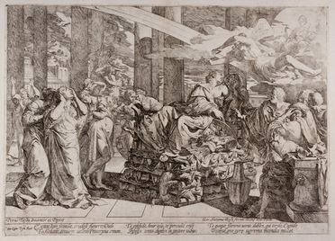  Giovanni Cesare Testa  (Lucca,  - 1655) : Didone sulla pira funebre.  - Asta Libri & Grafica. Parte I: Stampe, Disegni & Dipinti - Libreria Antiquaria Gonnelli - Casa d'Aste - Gonnelli Casa d'Aste