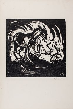  Walther Klemm  (Karlsbad, 1883 - 1957, ) : Spielende Esel.  - Asta Libri & Grafica. Parte I: Stampe, Disegni & Dipinti - Libreria Antiquaria Gonnelli - Casa d'Aste - Gonnelli Casa d'Aste