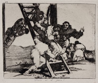  Francisco Goya y Lucientes  (Fuendetodos,, 1746 - Bordeaux,, 1828) : Duro es el paso! (E' un passo arduo!).  - Asta Libri & Grafica. Parte I: Stampe, Disegni & Dipinti - Libreria Antiquaria Gonnelli - Casa d'Aste - Gonnelli Casa d'Aste
