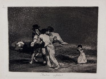 Francisco Goya y Lucientes  (Fuendetodos,, 1746 - Bordeaux,, 1828) : Madre infeliz! (Madre infelice!).  - Asta Libri & Grafica. Parte I: Stampe, Disegni & Dipinti - Libreria Antiquaria Gonnelli - Casa d'Aste - Gonnelli Casa d'Aste