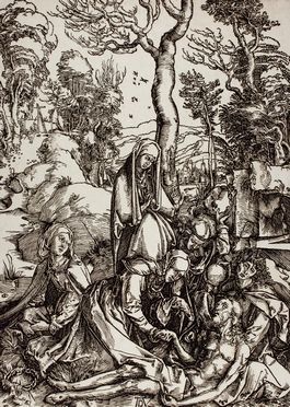  Albrecht Drer  (Norimberga, 1471 - Norimberga, 1528) [da] : La lamentazione.  - Asta Libri & Grafica. Parte I: Stampe, Disegni & Dipinti - Libreria Antiquaria Gonnelli - Casa d'Aste - Gonnelli Casa d'Aste