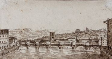  Victor Jean Nicolle  (Parigi, 1754 - 1826) : Veduta del Ponte alle Grazie.  - Asta Libri & Grafica. Parte I: Stampe, Disegni & Dipinti - Libreria Antiquaria Gonnelli - Casa d'Aste - Gonnelli Casa d'Aste