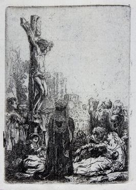  Rembrandt Harmenszoon van Rijn  (Leida,, 1606 - Amsterdam,, 1669) : Crocefissione (lastra piccola).  - Asta Libri & Grafica. Parte I: Stampe, Disegni & Dipinti - Libreria Antiquaria Gonnelli - Casa d'Aste - Gonnelli Casa d'Aste