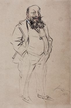  Aldo Mazza  (Milano, 1880 - Gavirate, 1864) : Ritratto di uomo con barba.  - Auction Books & Graphics. Part I: Prints, Drawings & Paintings - Libreria Antiquaria Gonnelli - Casa d'Aste - Gonnelli Casa d'Aste