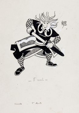  Piero Bernardini  (Firenze, 1891 - 1974) : Samurai.  - Asta Libri & Grafica. Parte I: Stampe, Disegni & Dipinti - Libreria Antiquaria Gonnelli - Casa d'Aste - Gonnelli Casa d'Aste