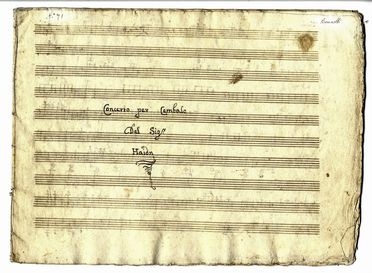  Haydn Joseph Franz : Concerto per Cembalo.  - Asta Libri & Grafica. Parte II: Autografi, Musica & Libri a Stampa - Libreria Antiquaria Gonnelli - Casa d'Aste - Gonnelli Casa d'Aste