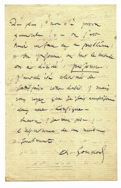  Gounod Charles : 2 lettere autografe firmate. Musica, Musica, Teatro, Spettacolo  - Auction Books & Graphics. Part II: Books, Manuscripts & Autographs - Libreria Antiquaria Gonnelli - Casa d'Aste - Gonnelli Casa d'Aste