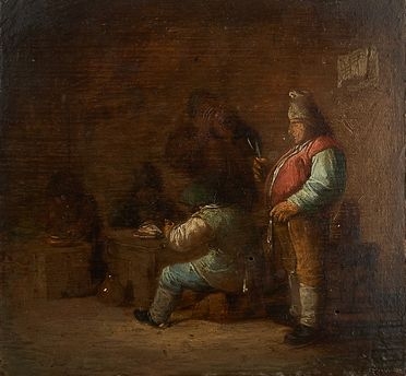  Adriaen (van) Ostade  (Haarlem,, 1610 - ivi, 1685) [alla maniera di] : Scena di osteria  - Asta Libri & Grafica - Libreria Antiquaria Gonnelli - Casa d'Aste - Gonnelli Casa d'Aste