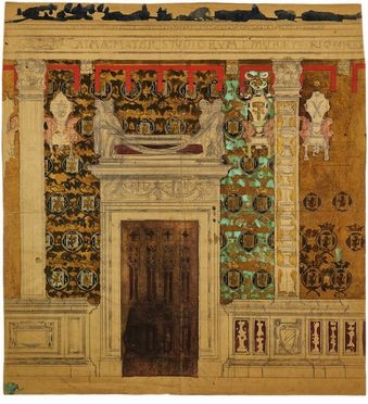  Adolfo De Carolis  (Montefiore dell'Aso, 1874 - Roma, 1928) : Studio per decorazione.  - Asta Libri & Grafica - Libreria Antiquaria Gonnelli - Casa d'Aste - Gonnelli Casa d'Aste