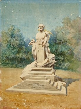  Giuseppe Guastalla  (Firenze, 1867 - Roma, 1952) : Studio per monumento a Giuseppe Verdi.  - Asta Libri & Grafica - Libreria Antiquaria Gonnelli - Casa d'Aste - Gonnelli Casa d'Aste