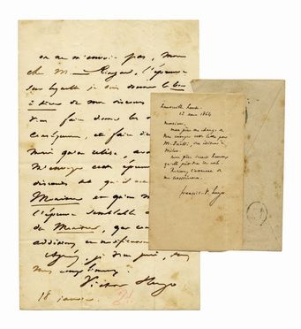  Hugo Victor : Lettera autografa firmata inviata a [Leonce] Pingaud.  - Asta Libri & Grafica - Libreria Antiquaria Gonnelli - Casa d'Aste - Gonnelli Casa d'Aste